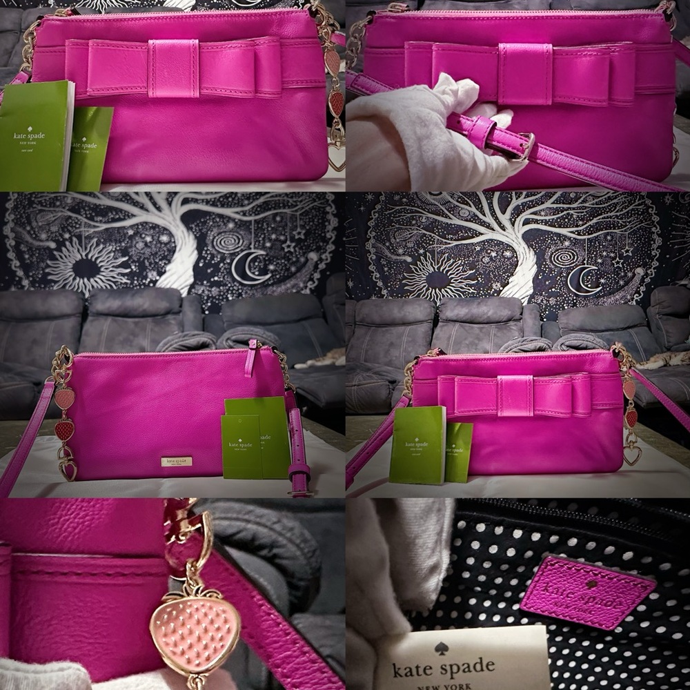 Kate Spade hot pink Y2K Fuchsia Crossbody Bag with Gold Accents - Picture 9 of 17